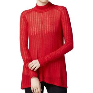 Lucky Brand Red Long Sleeve Turtleneck Rayon/Linen Blend Sweater Medium NWT